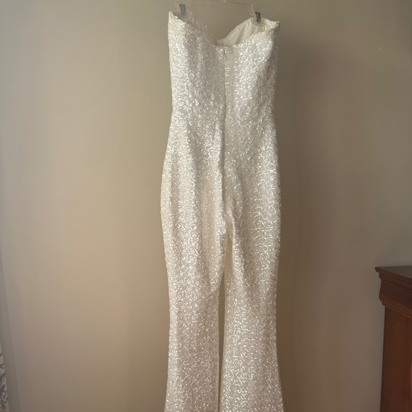 NADINE MERABI White Sequin Jumpsuit - Picture 4 of 11